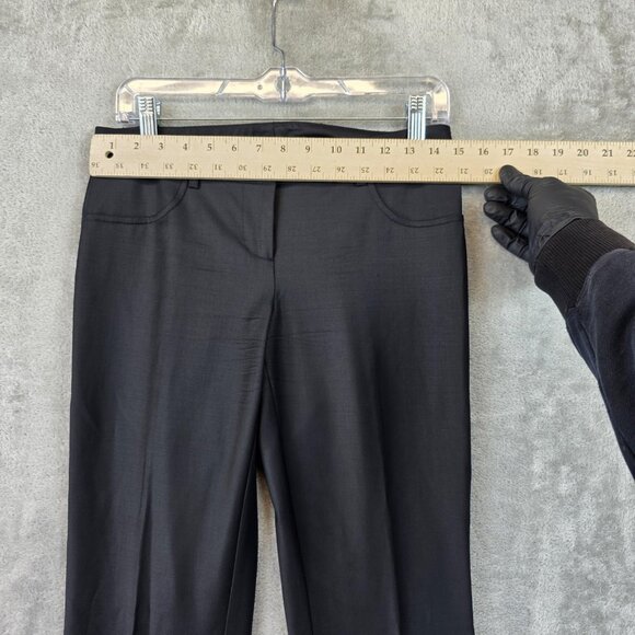 BCBGMAXAZRIA Pants Womens 2 Black Wool Blend Dress Straight Leg Stretch PLL2C914 - Picture 2 of 12